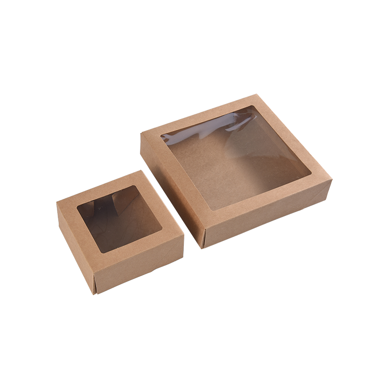 Hộp bánh nhỏ bằng giấy kraft màu nâu dùng để đựng các phần bánh - Hộp đựng bánh quy/Brownie - Hộp đóng gói bánh bằng bìa cứng để đựng quà/quà tặng