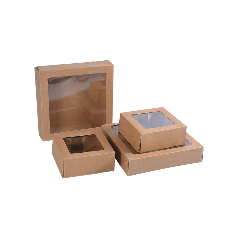 Hộp bánh nhỏ bằng giấy kraft màu nâu dùng để đựng các phần bánh - Hộp đựng bánh quy/Brownie - Hộp đóng gói bánh bằng bìa cứng để đựng quà/quà tặng
